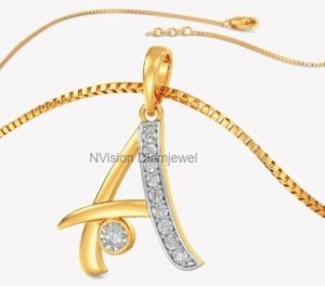 Alphabet Letter Kids Diamond Pendant