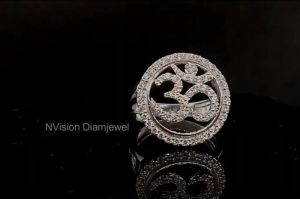 Women's Round Real Diamond ladies OM Ring