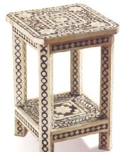 Bone Inlay Side Table / Stool 1