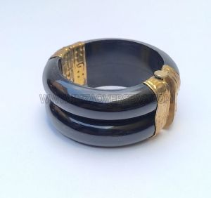 Brass Hinged Horn Bangle