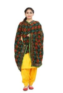 Hand Embroidered Kota Phulkari Dupatta