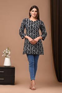 Cotton Short Kurti Bagru Hand Block Printed