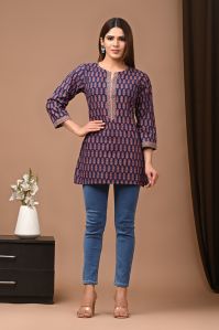 Cotton Short Kurti Bagru Hand Block Printed