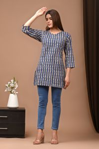 Cotton Short Kurti Bagru Hand Block Printed