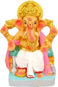 8.5 Inch Bhupati Eco Friendly Ganesha Idol/Ganpati Murti.