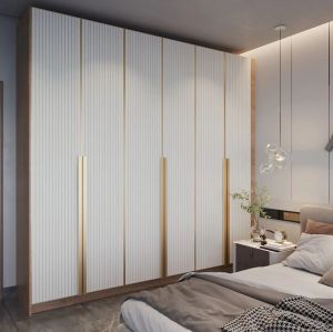 Fluted Design Shutter Wardrobe