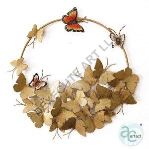305 mm Golden Flirty Butterfly Wall Art Metal Ring