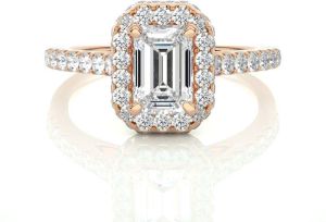 Emerald Cut Engagement Ring, Lab Grown Diamond