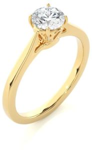 Round Shape Diamond Gold Ring