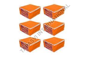 6 Pcs Combo Orange Plain Storage Bag