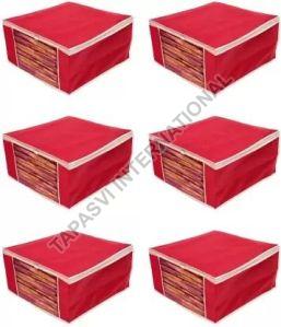 6 Pcs Combo Red Plain Storage Bag