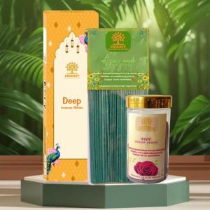 Deep Mogra Incense Sticks and Rose Dhoop Cones Combo Pack