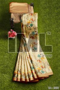 Digital Printed Golden Border Sarees