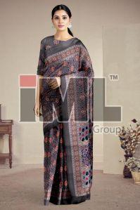 Ladies Designer Ajrakh Printed Saree