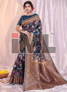 Digital Printed Jacquard Sarees