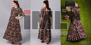 Digital Printed western Gowns