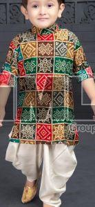 Boys Multicolor Dhoti Kurta Set