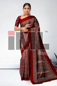 Modal Silk Ajrakh Printed Saree