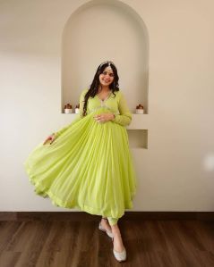 Green Georgette Anarkali Suit