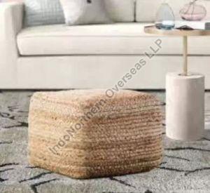 Jute Braided Pouf