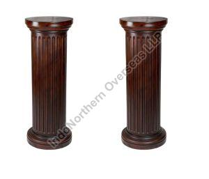 Wooden Pillar Design End Table