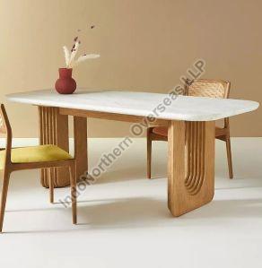 Wooden & Marble Table Chair Set