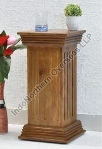 Wooden Pillar Design End Table