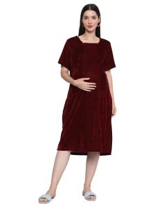 Short Velvet Maternity Dress