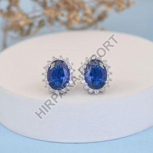 Blue Diamond Stud Earrings