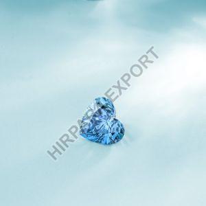 blue vvs1 heart shape polished diamond