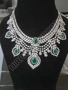 Greenstone Designer Diamond Necklace
