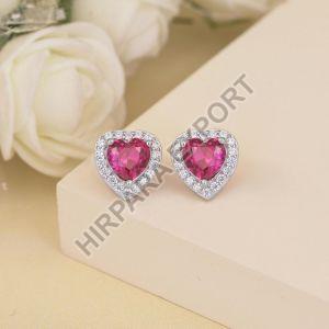 Heart Shape Diamond Stud Earrings