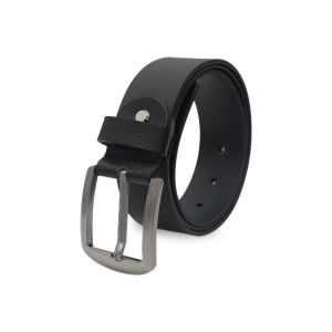 kara classic pin buckle formal black leather belt