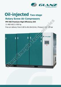 Oil Injected Two Stage Rotary Screw Air Compressors