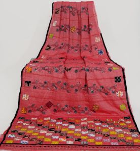 HBKS-002 Handloom Baul Work Kantha Stitch Saree