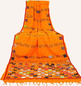 HBKS-004 Handloom Baul Work Kantha Stitch Saree