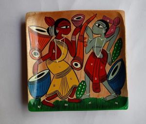 Square Hand Painted Wooden Tray