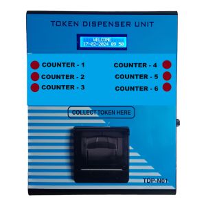 6 Counter Token Dispenser Printer Machine