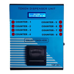 8 Counter Token Dispenser Printer Machine
