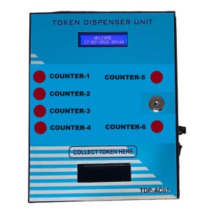 6 Counter Auto Cutter Token Dispenser Printer