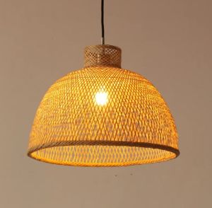 Modern Rounded Bamboo Lamp