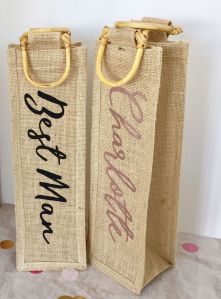 Jute Wine Bottle Bags