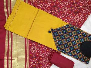 cotton fabric at work yoke rayon bottom lagdi dupatta