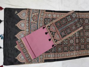 jam satin cotton fabric natural dye dupatta suit