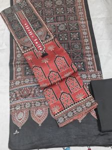 Mashrum silk ajrak printed darees material natural day