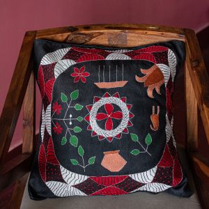 Silk Embroidered Cushion Cover