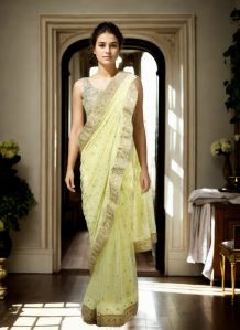 Ivory Splendor Organza Saree for Rental