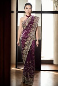 midnight orchid net symphony saree rental services