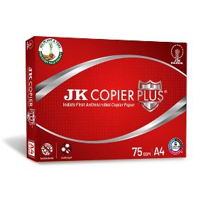 JK Copier Plus 75 GSM A4 Size Paper 500 Sheets White (Pack of 1 Ream)