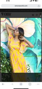 Venora Yellow Printed Maxi dress